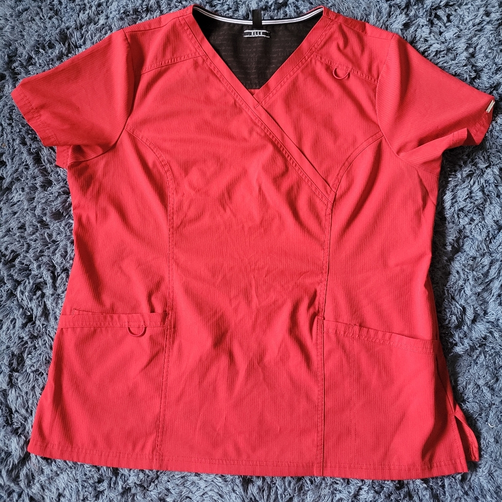 Red scrub top & bottom